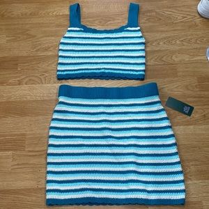 Matching Knit Skirt Set! Size XS top M skirt NBW